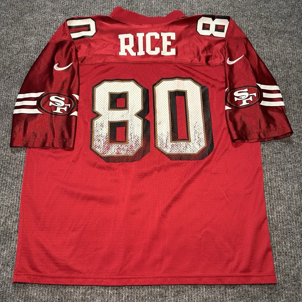 1990s Nike Vintage NFL San Francisco‎ 49ers Jerry Rice #80 Jersey Sz Large Rare